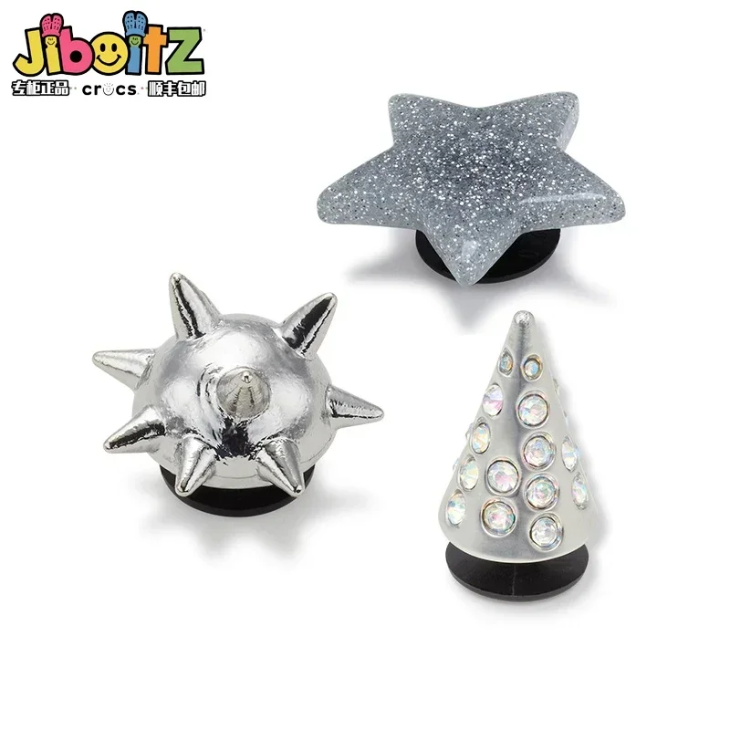 

Sliver Sparkling Diamond Sheo Charms for Sandals Clogs Y2k Fashion Cartoon Pearl Diamond Shoe Decoration Kdis Gifts