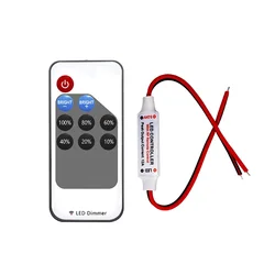 Mini LED Single Color dimmer DC 5V 12V 24V 6A 5050 2835 Strip Lights Constant Voltage PWM Signal Controller with RF 9-Key Remote