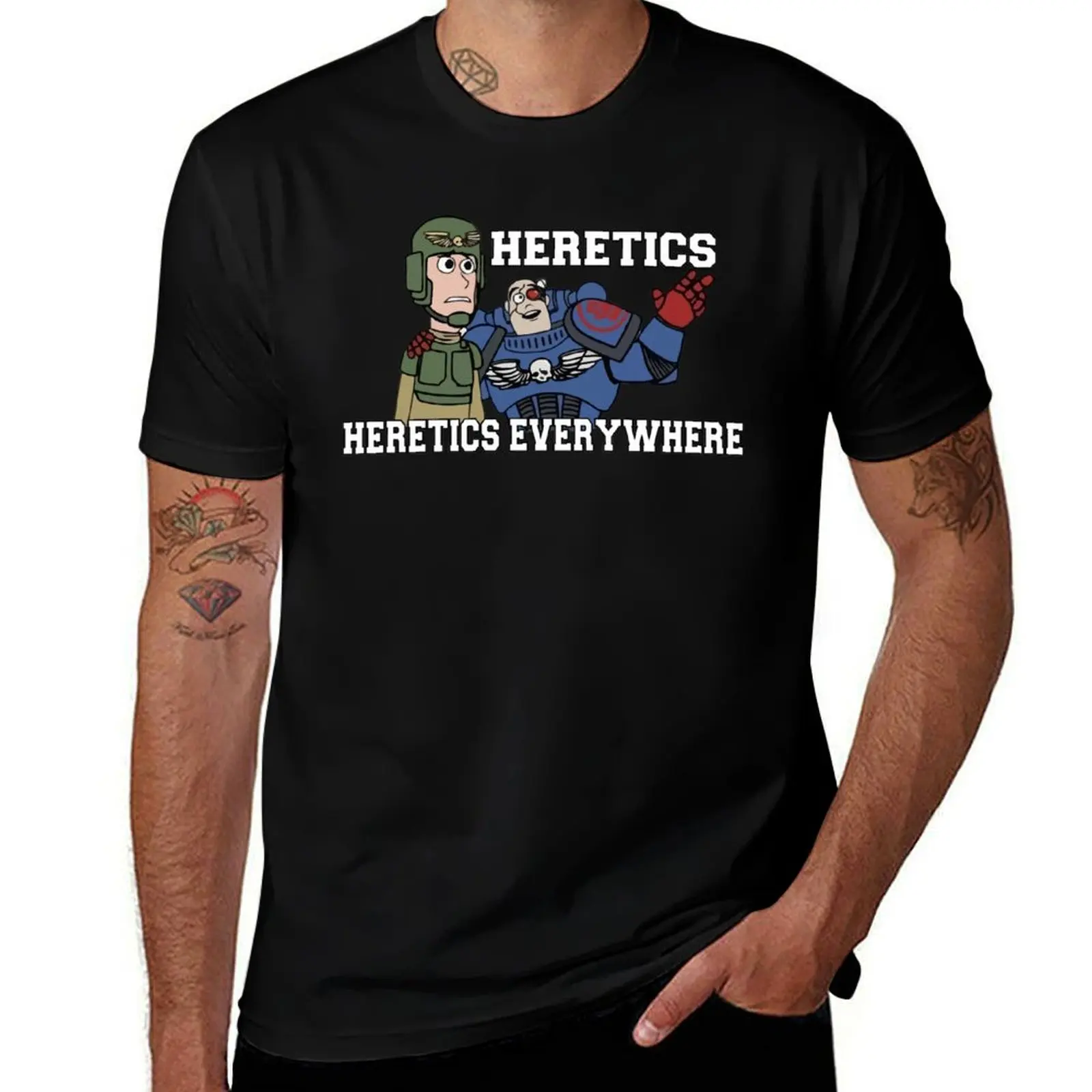 Heretics, Heretics Everywhere!! 40k Print T-Shirt Blouse boys animal print mens vintage t shirts