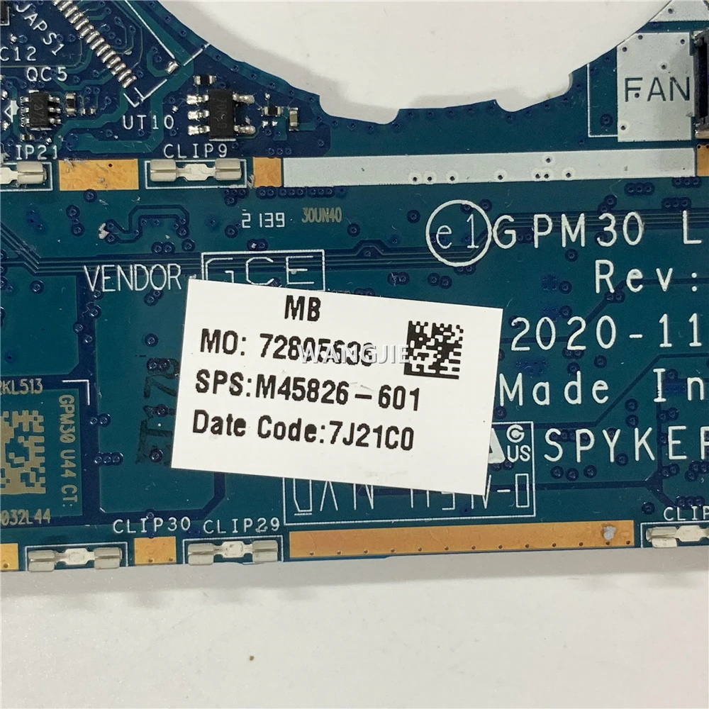 GPM30 LA-J443P For HP EliteBook X360 1030 G8 Laptop Motherboard M45826-601 M46359-601 M45833-601 M46737-601 UMA i5 I7 CPU 16GB
