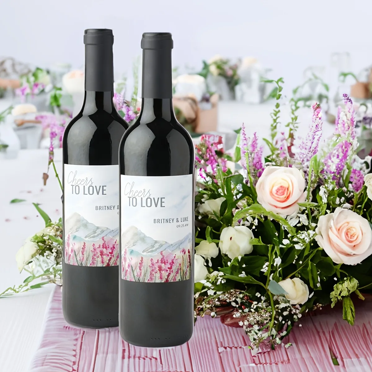 

30pcs Custom Wedding Wine Bottle Stickers Personalized Couple Name Vintage Floral Design Anniversary Gift Bottle Labels