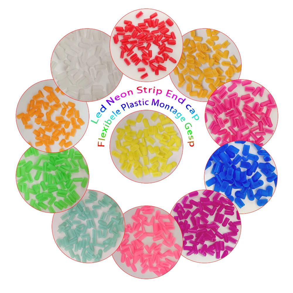 LED قطاع نهاية غطاء 6x12 مللي متر 8x16 مللي متر 10/50/100/200/500 قطعة عالية الجودة مرنة البلاستيك الملحقات مشبك ل أنبوب ضوء النيون 2835 #2