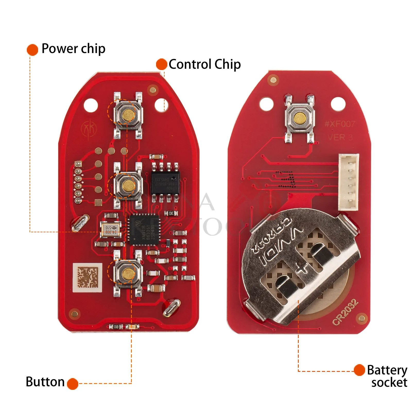 Xhorse XKHY21EN Chiave telecomando a filo di seconda generazione 3 + 1 pulsanti per tipo Hyundai