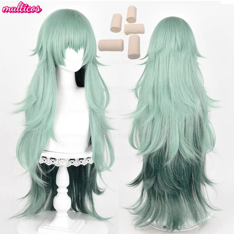 High Quality Takatsuki Sen Cosplay Wig 95cm Long Green Gradient Wavy Eto Yoshimura Heat Resistant Synthetic Hair Anime Wigs