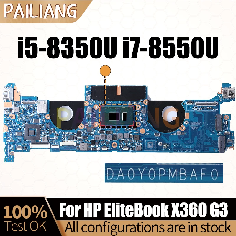 

For HP EliteBook X360 G3 Notebook Mainboard DA0Y0PMBAF0 SR3L9 i5-8350U SR3LC i7-8550U L31865-001 Laptop Motherboard Full Tested