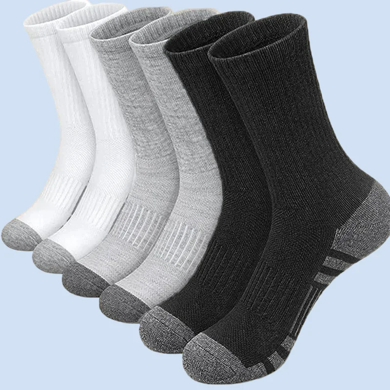 

6 Pairs Fashion Thin Comfortable Soft Ground-Gripping Football Cotton Socks High Quality Men's Outdoor High Long Tube Gym Socks