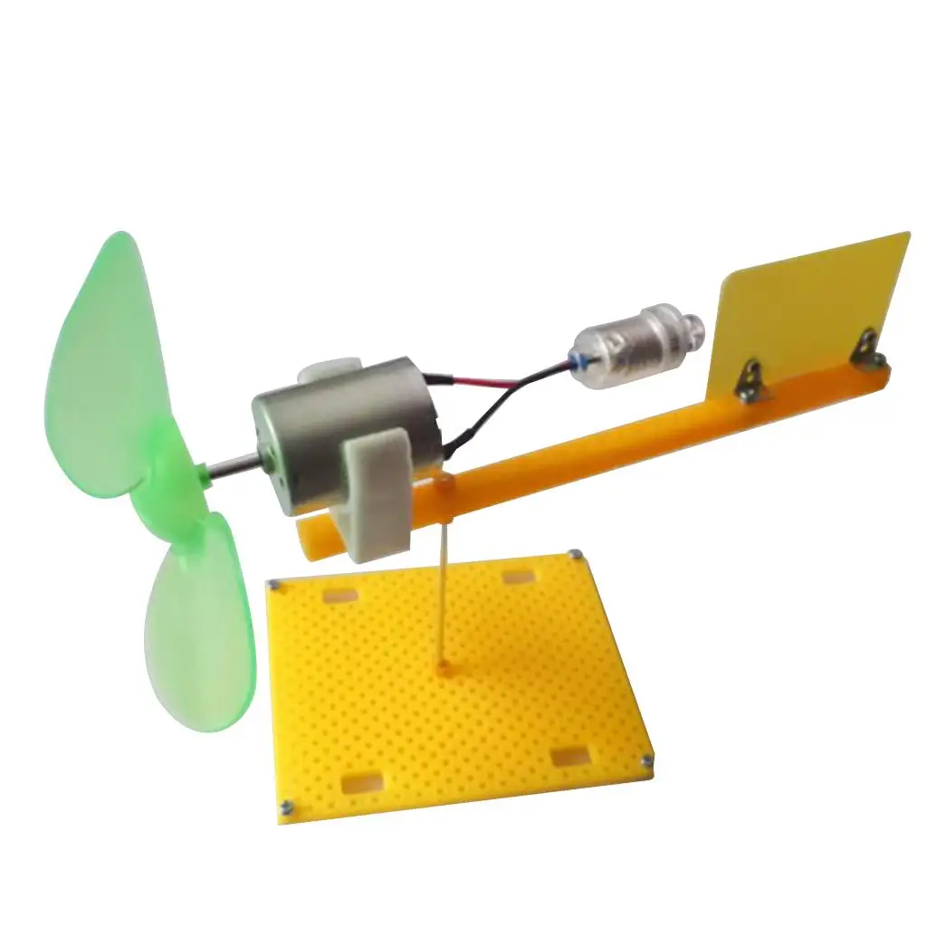 Vertical Wind Generator Kit Mini Plastic Wind Turbine Model DIY Assembly Toy for Student Classroom Science Teaching Experiment