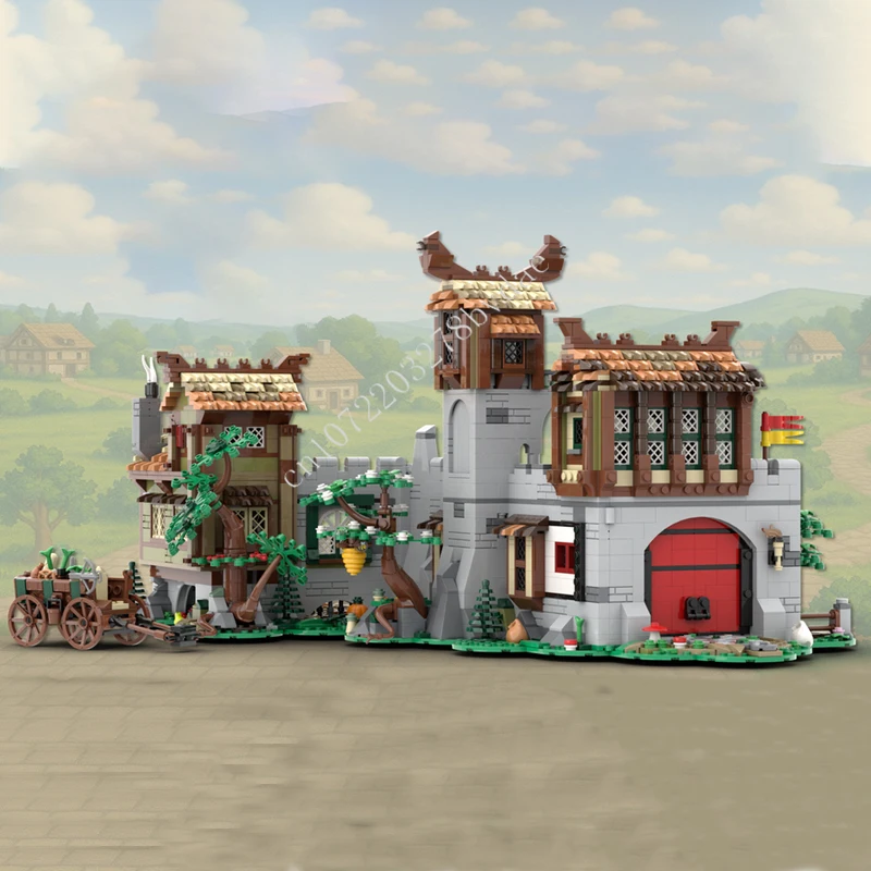 2522PCS MOC 중세 성 건축 블록 모델 중세 상인 기술 브릭 DIY 조립 장난감 어린이 휴일 선물