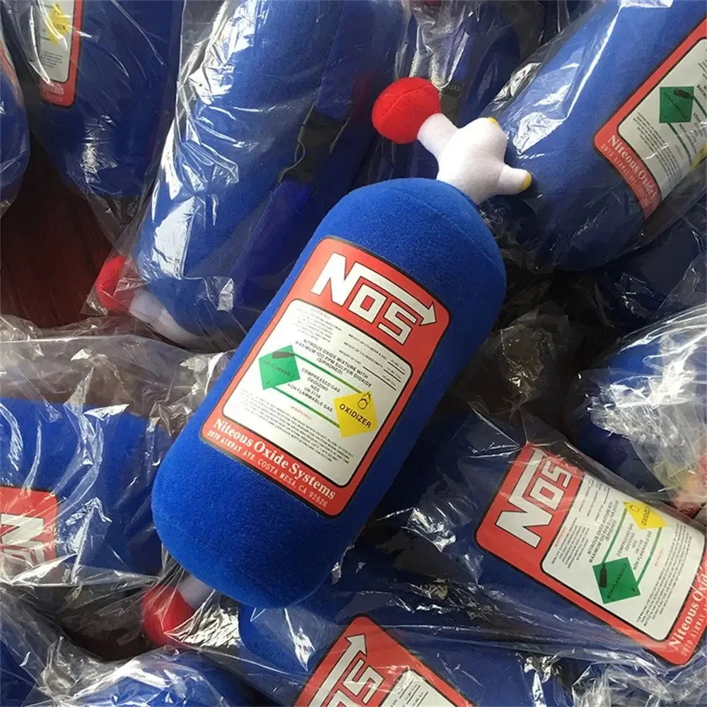 NOS Nitrous Flaschen-Plüschkissen-Set – Nackenstützkissen & Lendenwirbelstützkissen im Racing-Stil für die Autoinnenausstattung