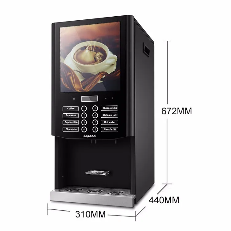 

Sapoe 8 Selection Hot Drinks Instant Coffee Vending Machine Commercial Fully Automatic Coffee Machine for Hotel