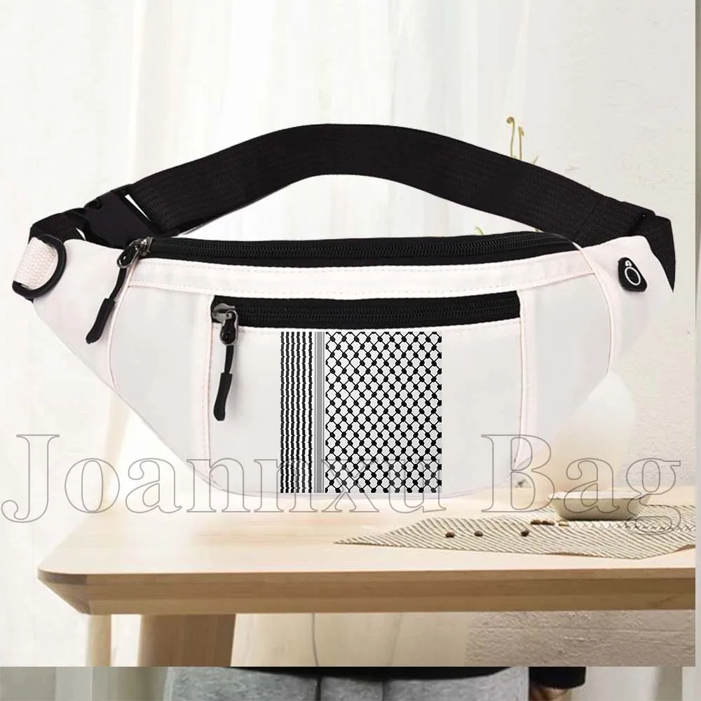 

Retro Arabic Calligraphy Gifts Kufiya Hatta Watermelon Map Fanny Pack Sports Waist Bags Phone Bag Men Women Running Cycling Bag