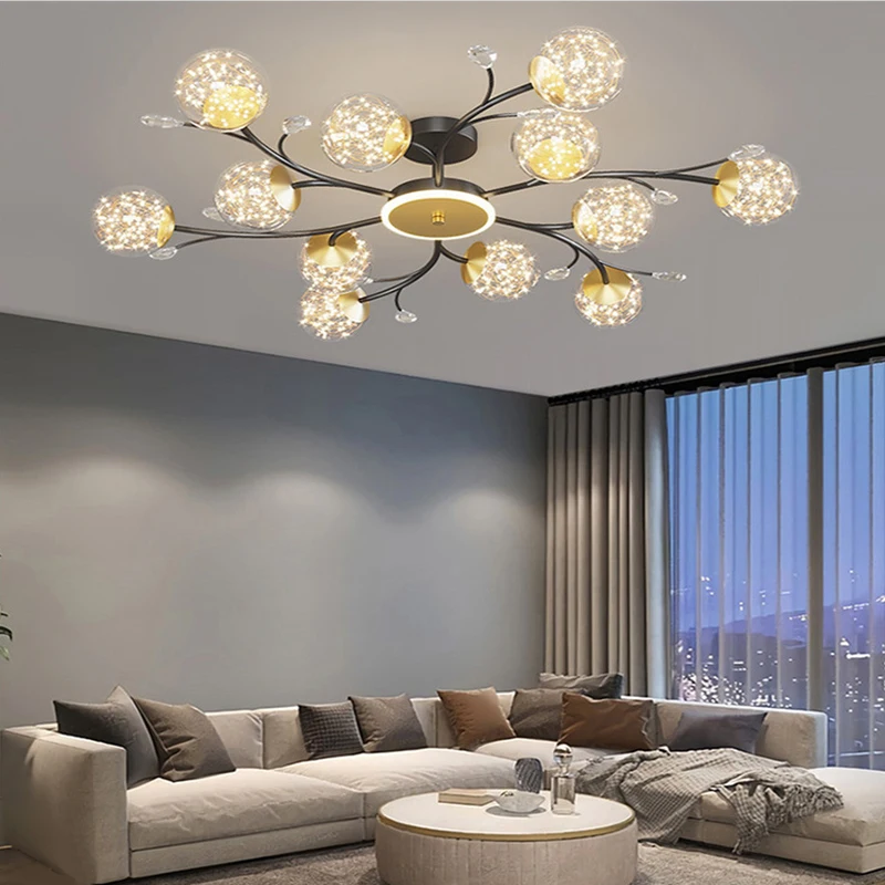 

Modern bedroom living room LED ceiling lamp dining room lamp villa apartment wrought iron indoor lighting wholesale