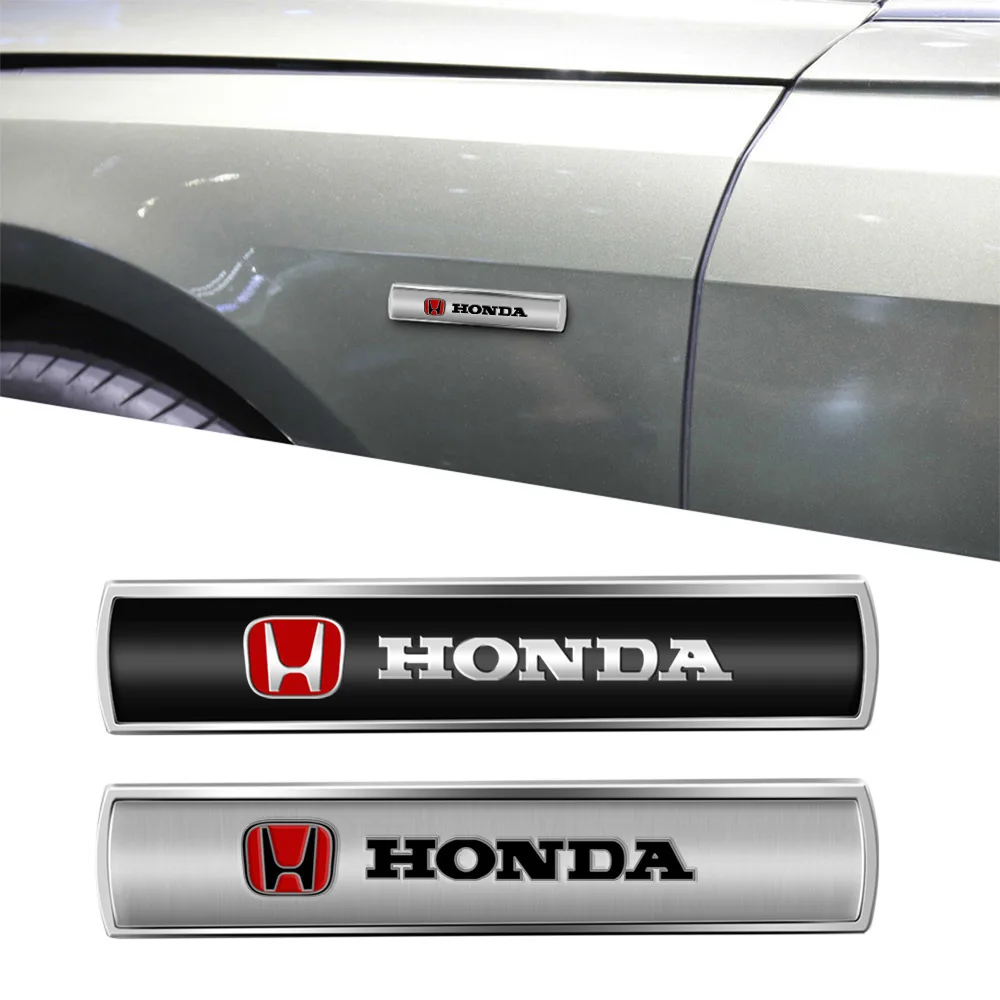 Etiqueta engomada decorativa del emblema del guardabarros del cuerpo del maletero trasero del coche de estilo de Metal 3D para Honda Accord 7 Civic 10th 11th Gen Hrv Jazz City Fit