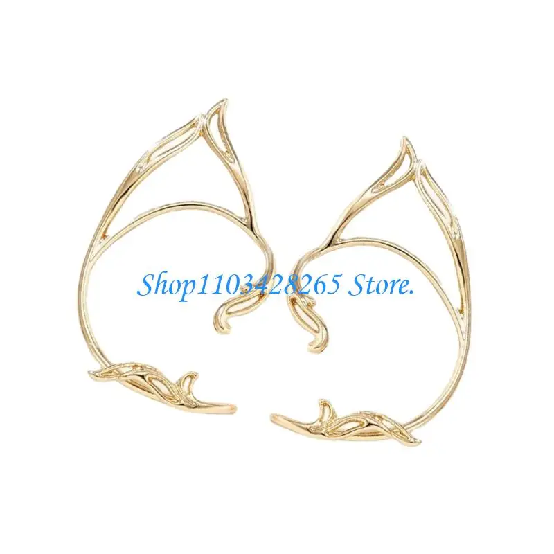 Modern Earrings Cuff Ear Clips Abstract Cutout For Themed Parties And Artistic Occasion G2TE