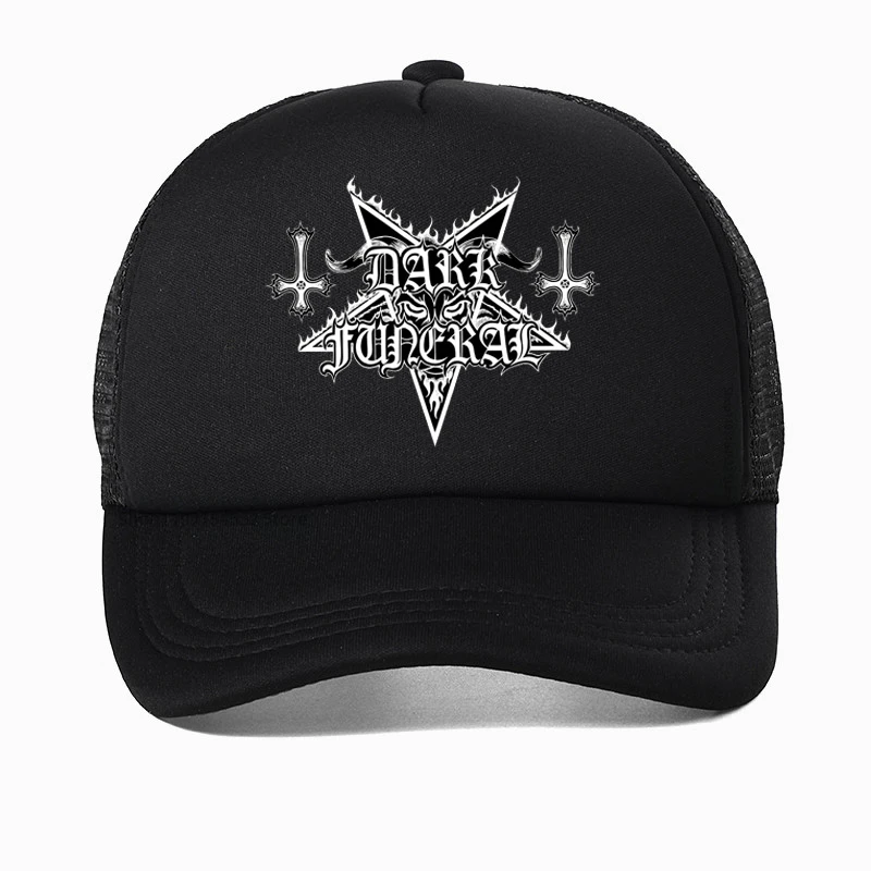 Black Metal Donkere Begrafenis Mannen Hiphop Hoed Vrouwen 3d Print Donkere Begrafenis Band Baseball Cap Rock Pop Zweeds Dark Metal Hoeden