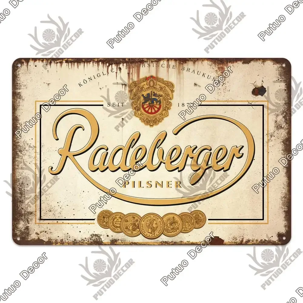 Putuo Decor Bier Merk Metalen Bord Vintage Tin Bord Decoratieve Plaquette Muur Decor Bar Pub Man Grot Woonkamer Decoratie