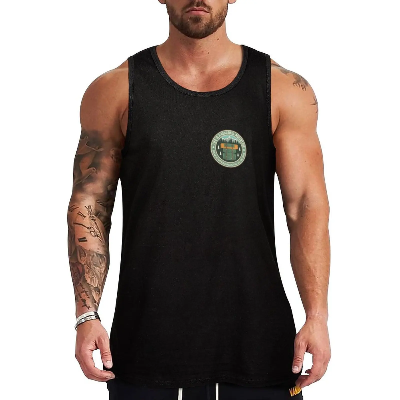 

Travel BackPack Tank Top Vests summer Men's tops t-shirt for men