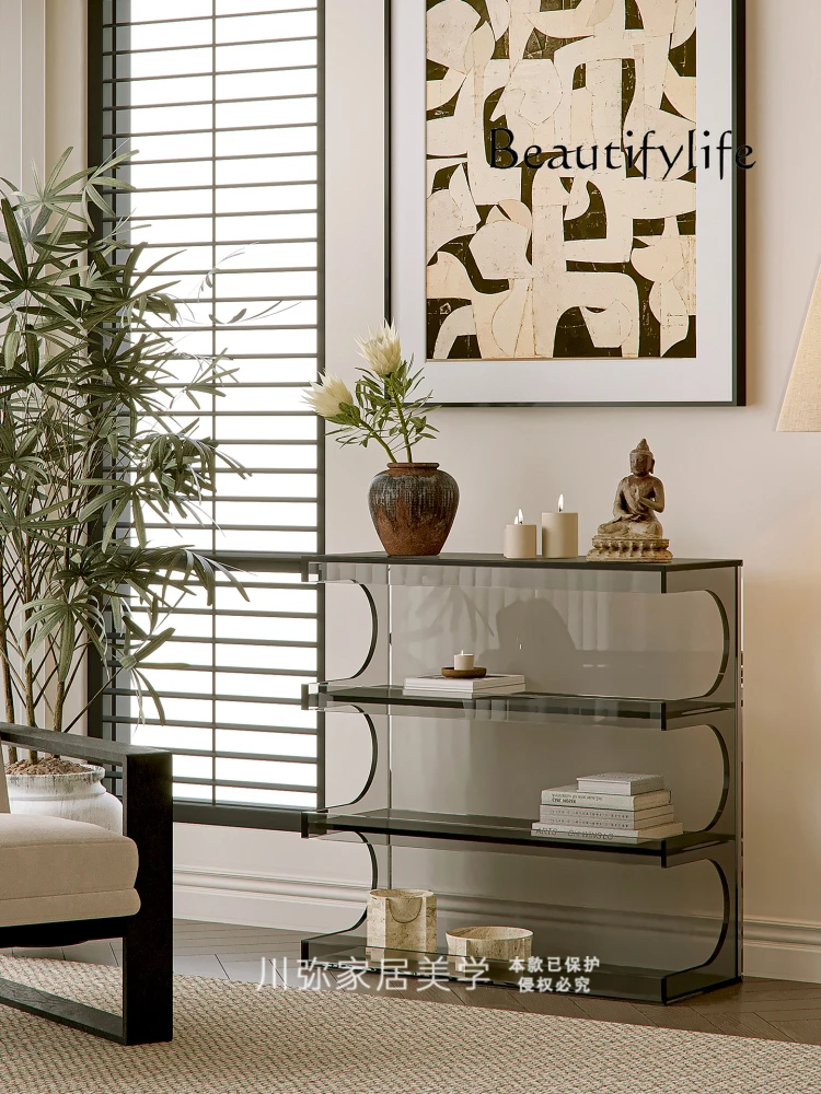 

Acrylic modern simple dining side cabinet integrated against the wall living room tea cabinet storage cabinet