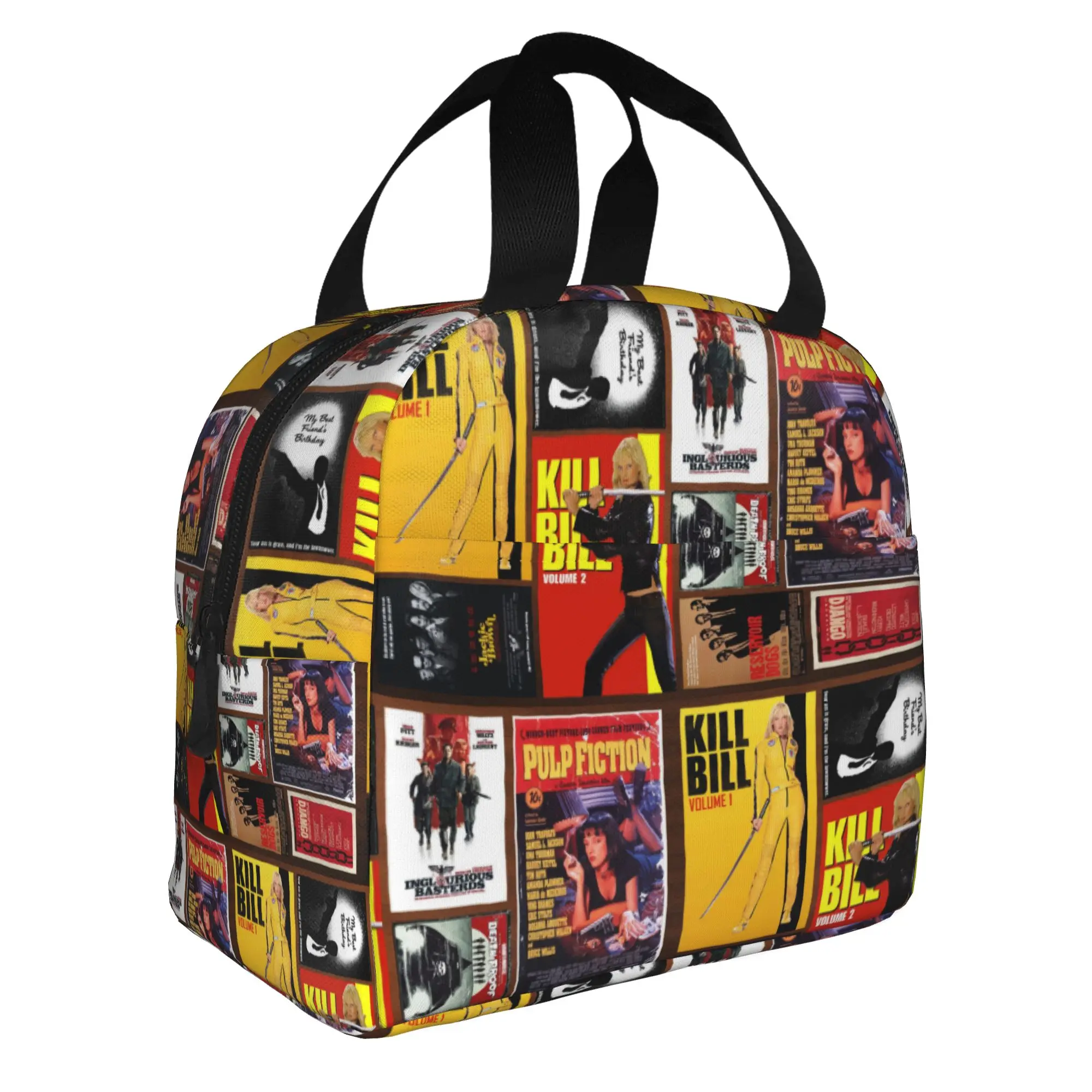 Cute Quentin Tarantino Movie Collage Pencil Cases for Girls Boys Pulp Fiction Kill Bill Large Capacity Pen Bag Box Stationery