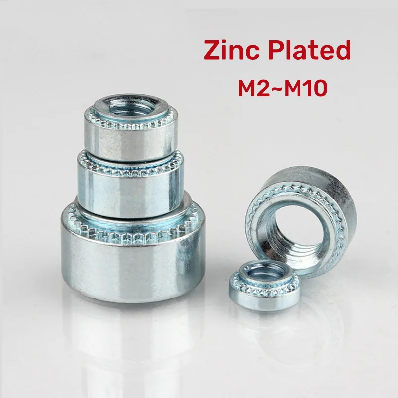 5~50Pcs M2 M2.5 M3 M4 M5 M6 M8 M10 Blind Nuts Self-Clinching Inserting Nutsert Press Rivet Nut Carbon Steel Zinc Plated