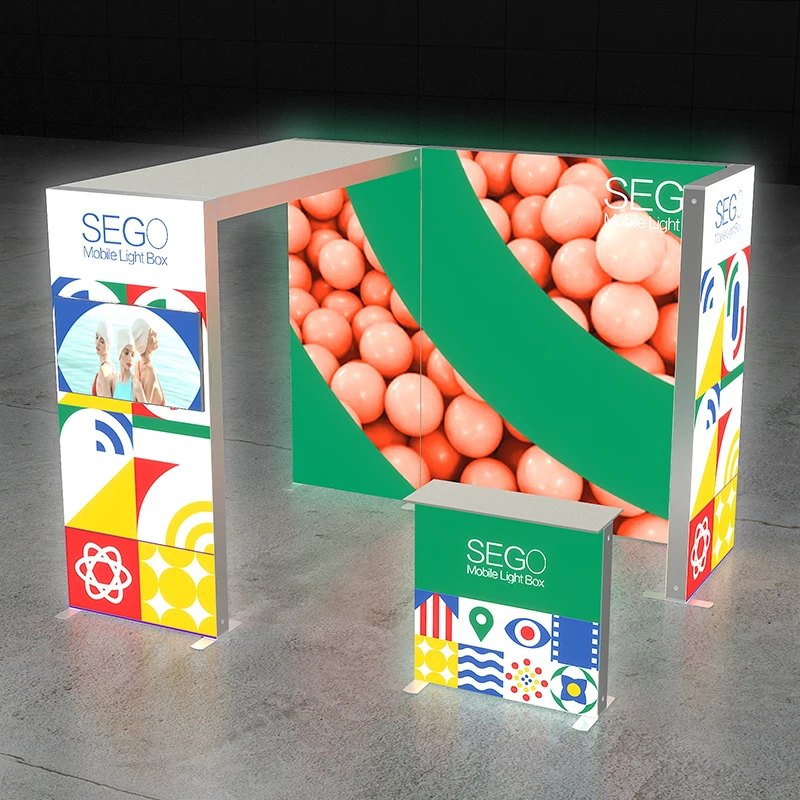SEGO 3x3m Trade Show Booth Display Advertising Lightboxes Aluminum Modular Frame Exhibition Booth