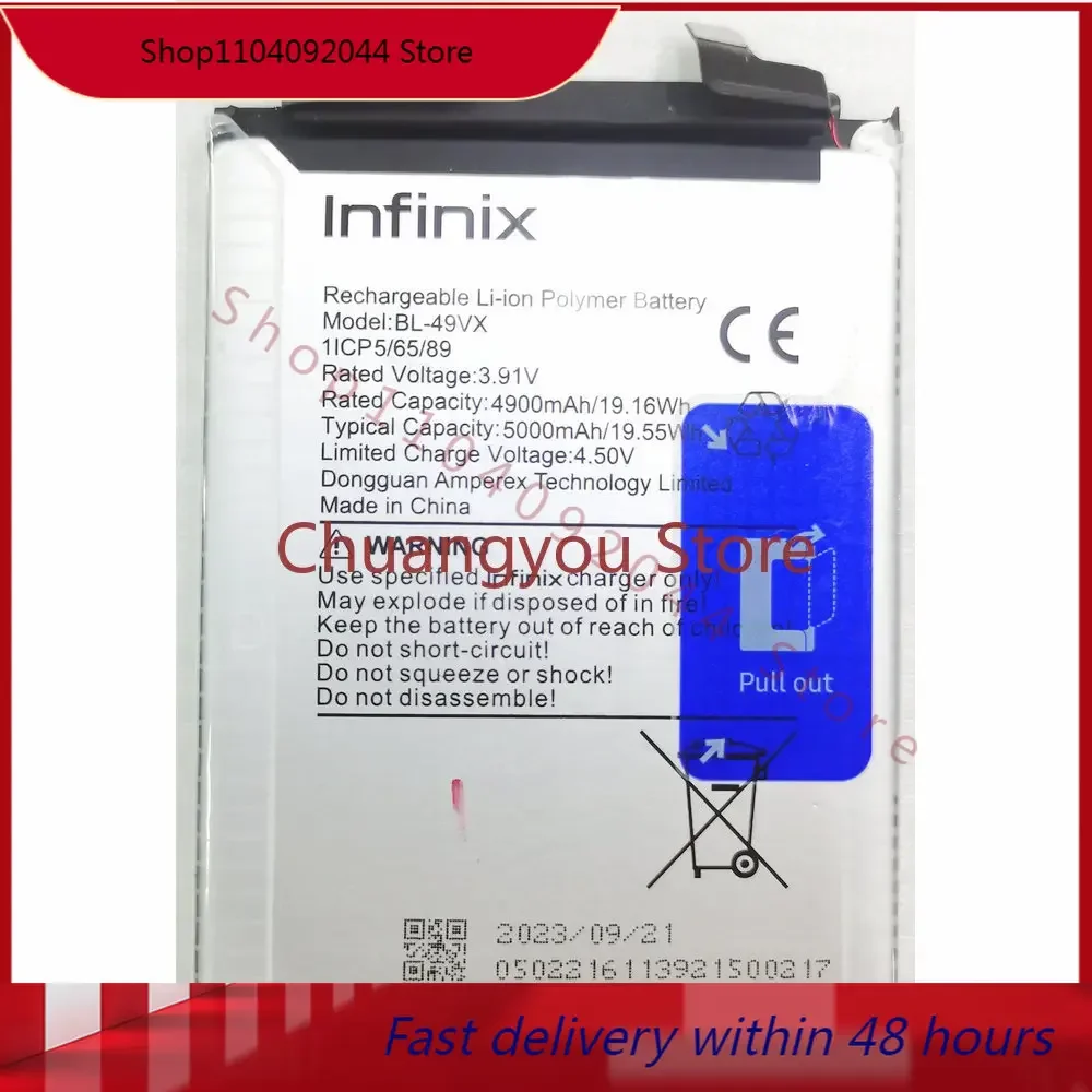 Infinix bl-49vx substituição bateria 1icp 5/65/89, novo