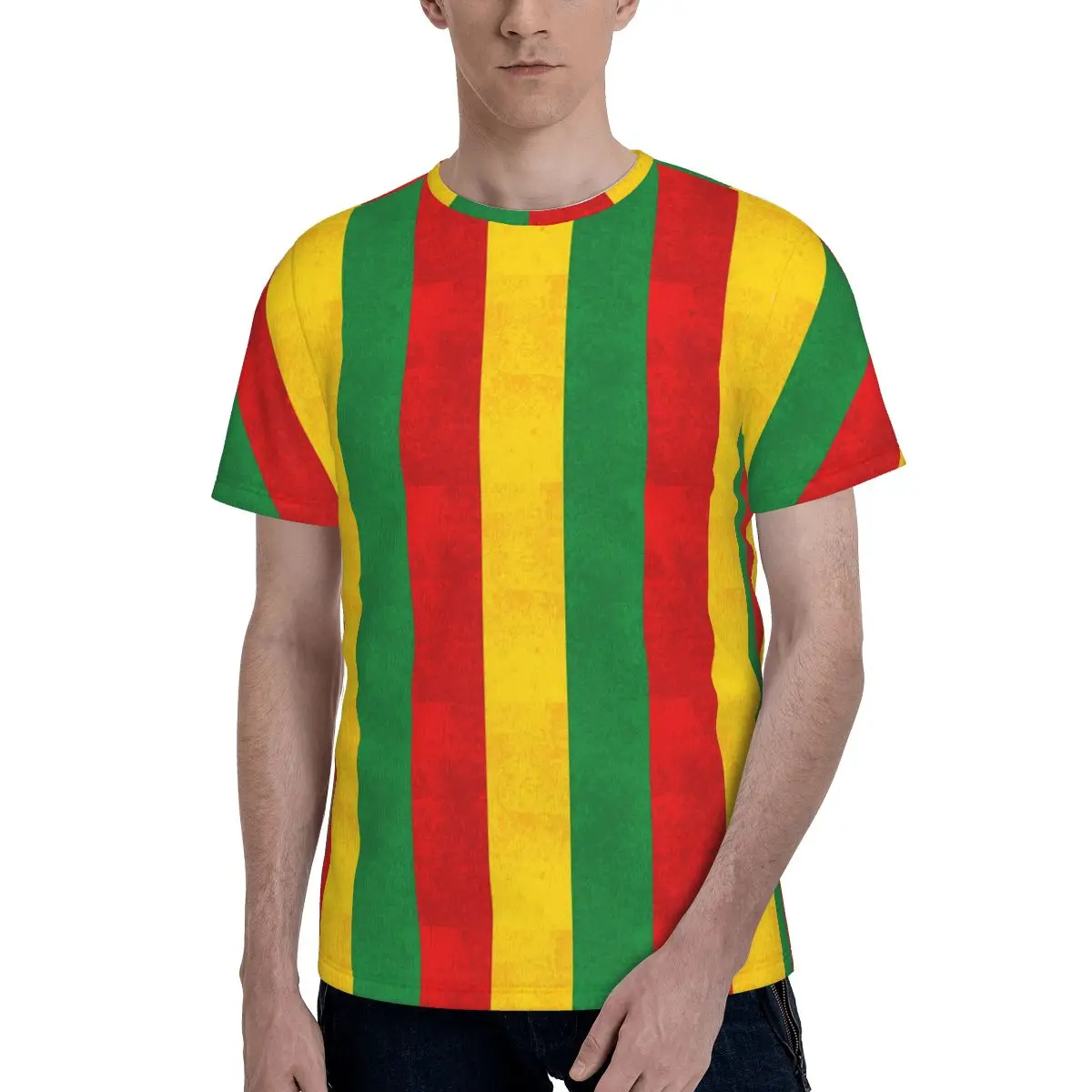 Jamaican Reggae Rasta Lion Jamaica Flag T-Shirt for Men Cotton T Shirts Men's Short Sleeve Round Neck Summer Clothes Tops