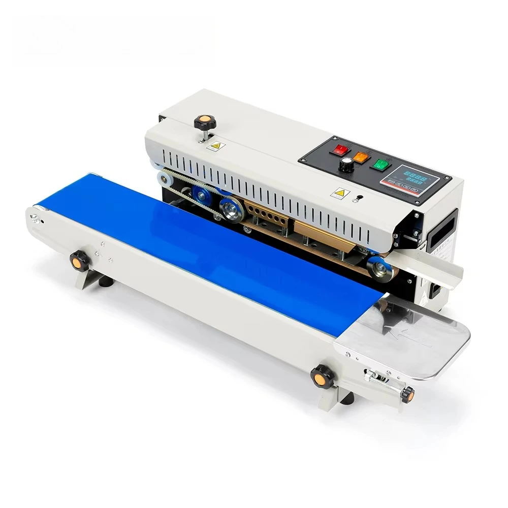 Spraying automatic horizontal plastic bag heat sealing machine continuous belt sealing machine