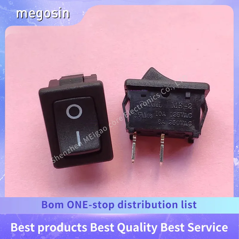 1~5PCS/LOT 2-pin 2-position small boat-type switch toggle switch MR-2-111 silver contact 6A 15X21