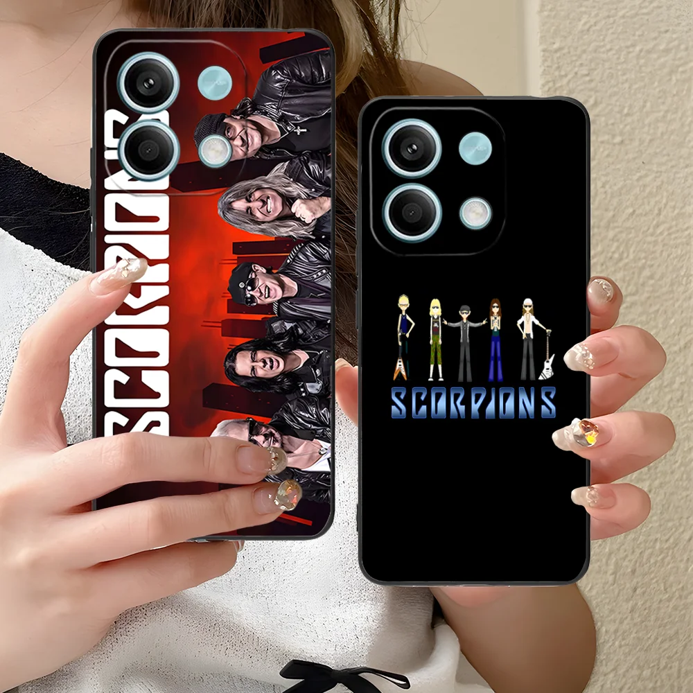 Scorpions Mobile Phone Case for Xiaomi Redmi Note 13 12 11 10 9 8 7 6 S A Pro Lite Plus 5G Black Cellphones Cover Smartphone