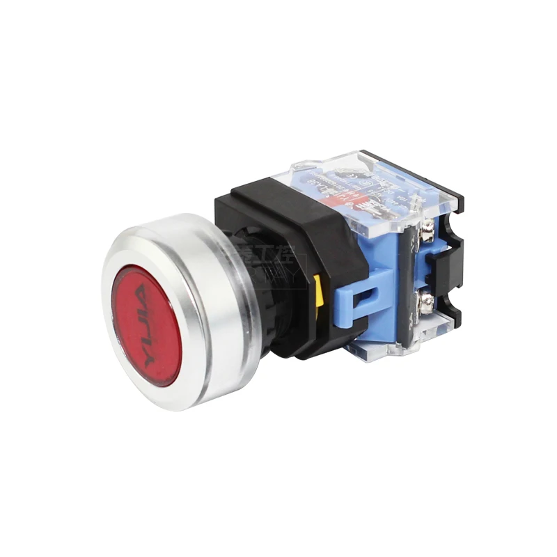 

2НО нормально разомкнутая лампа LA38A-20DN, 30 мм, мгновенный самоблокирующийся кнопочный переключатель с плоской головкой