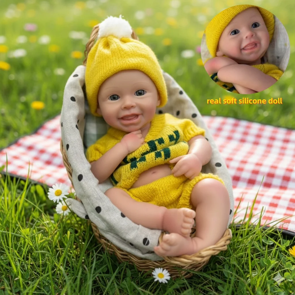 13-calowa Malowana Silikonowa Lalka Reborn Dziewczynka Harper, Cała z Miękkiego Silikonu, Noworodek z Uroczy Strójkiem dla Dzieci