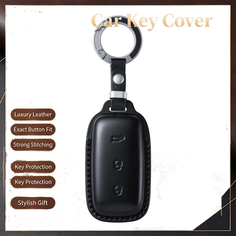 Car Key Case Cover Genuine Leather Key Fob Buckle For Geely Galaxy L7 E5 A7 L6 M9 E8 Xingyao 8 6 Starship 7