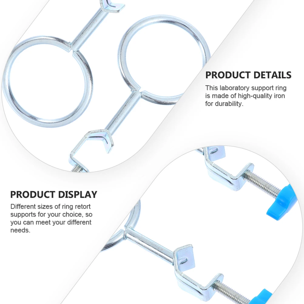 

3pcs Iron Clamps Retort Lab Stands Acid Alkali Resistant Flask Beaker Supplies Sturdy Closed Ring Laboratories
