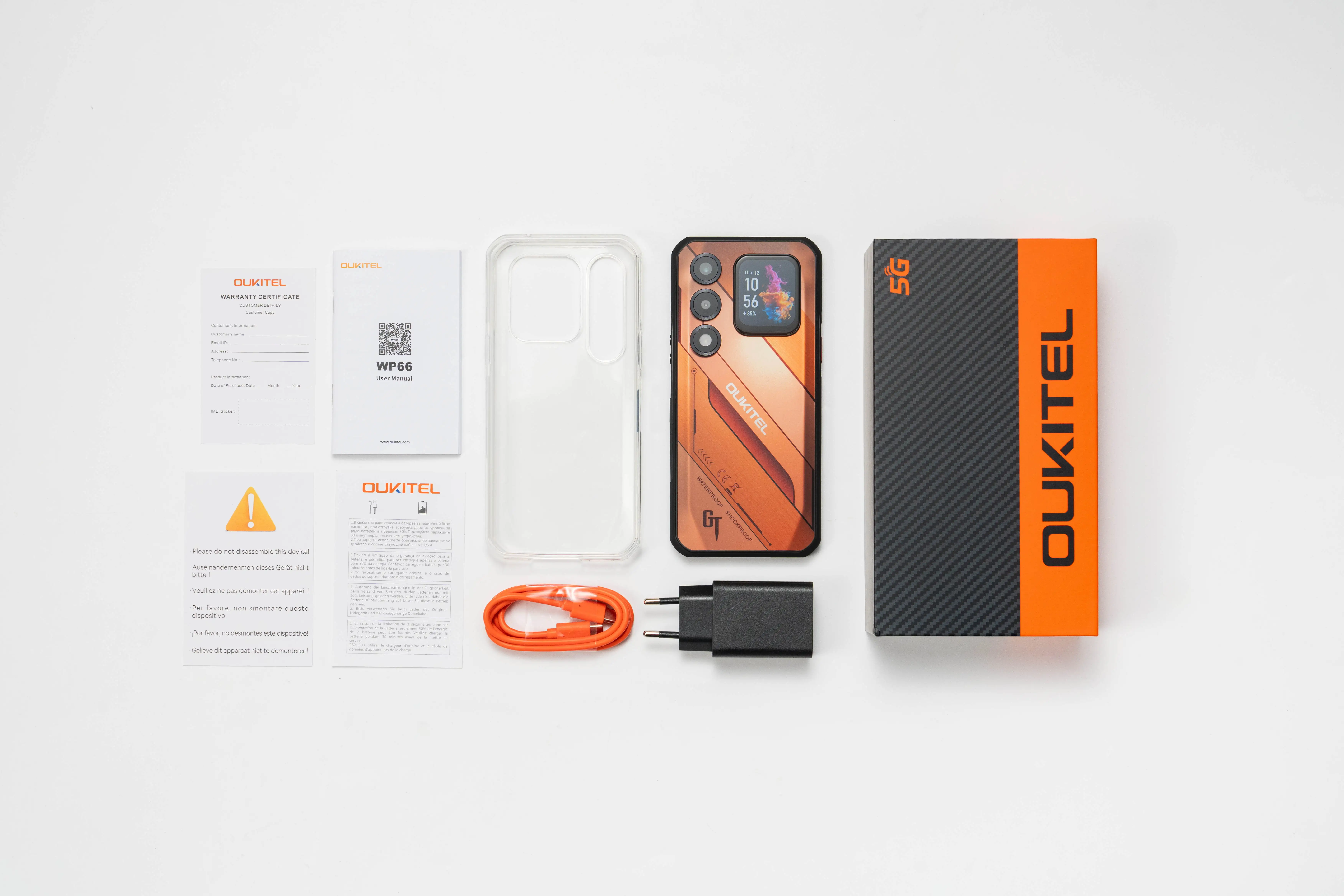 Oukitel WP66 Ultra-slim Rugged Smartphone, Dual Screen with Auxiliary Secondary Display, 36GB(12+24) RAM+512GB ROM, Dimensity 7000 5G Chipset, 6.6" FHD+ 120Hz Screen, 11000mAh Big Battery, 100MP Main Camera, 33W Fast Charging