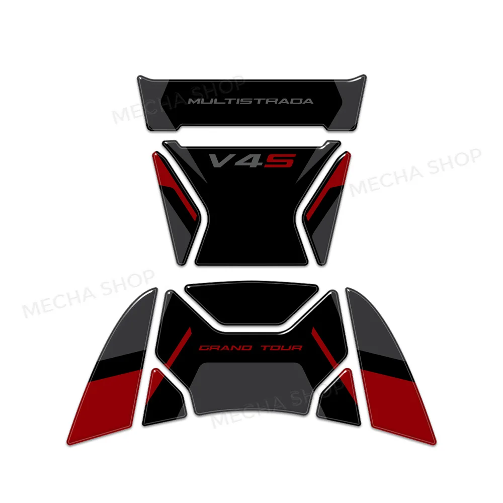 Motorcycle Accessory Sticker 3D Tank Pad Decal Kit For Multistrada V4 S V4S Grand Tour 2024 4