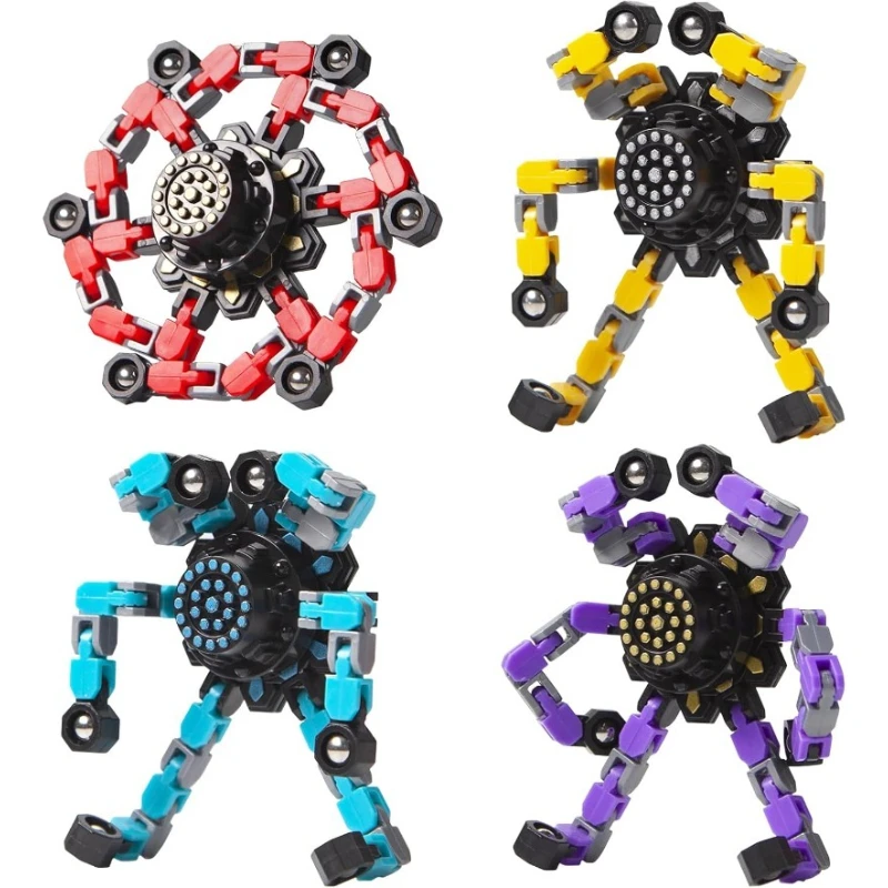 Fidget Spinners transformables para niños y adultos, soporte para teléfono y juguetes sensoriales para aliviar el estrés para niños y niñas, giros para la yema del dedo