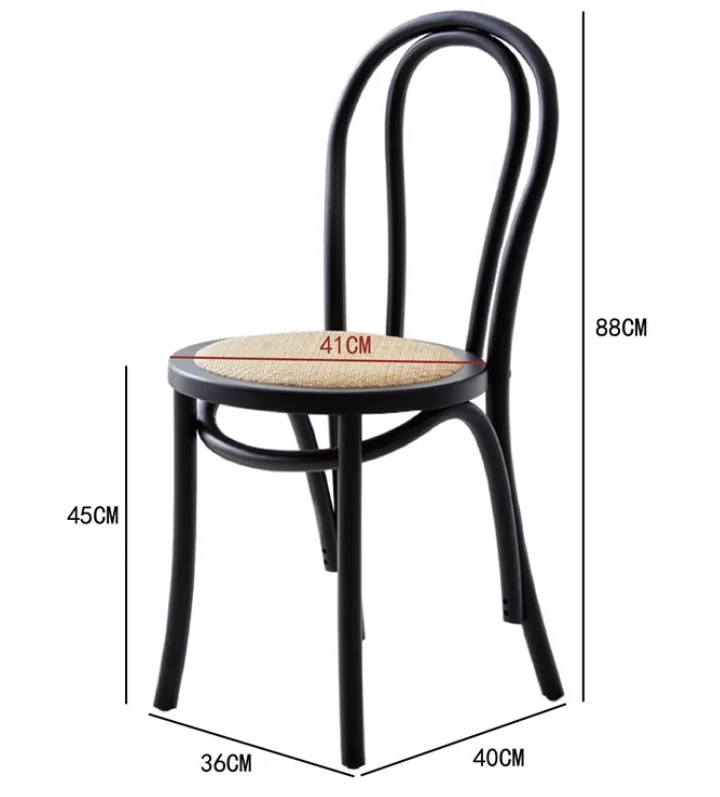 Modern Furniture Solid Wood Chair Natural Woven Rattan Seat Dining Chairs
