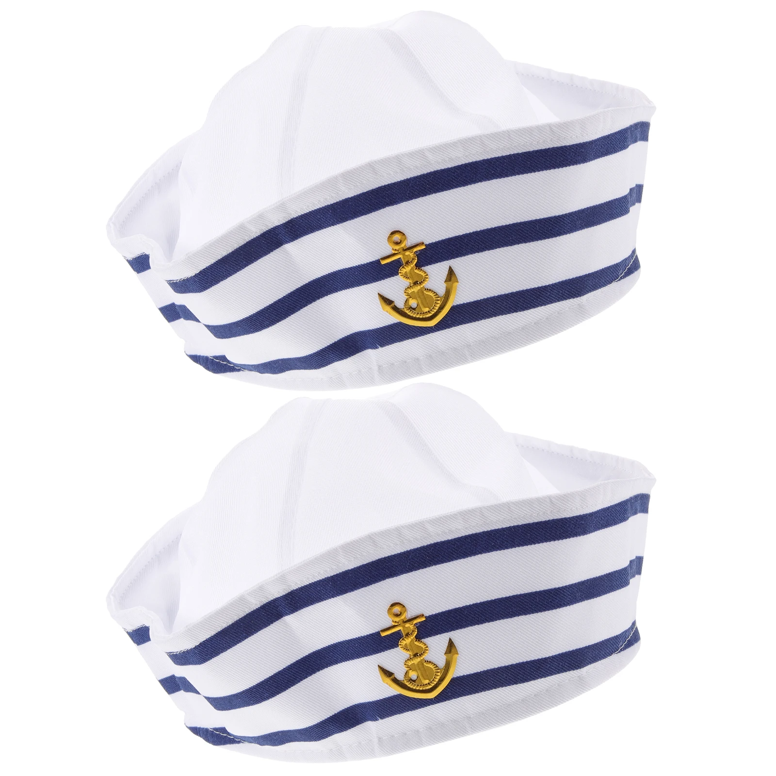 

2 Pcs Sailor Hat Mens Hats for Truck Cadet Cap Cloth Boat Captain White Navy Woman