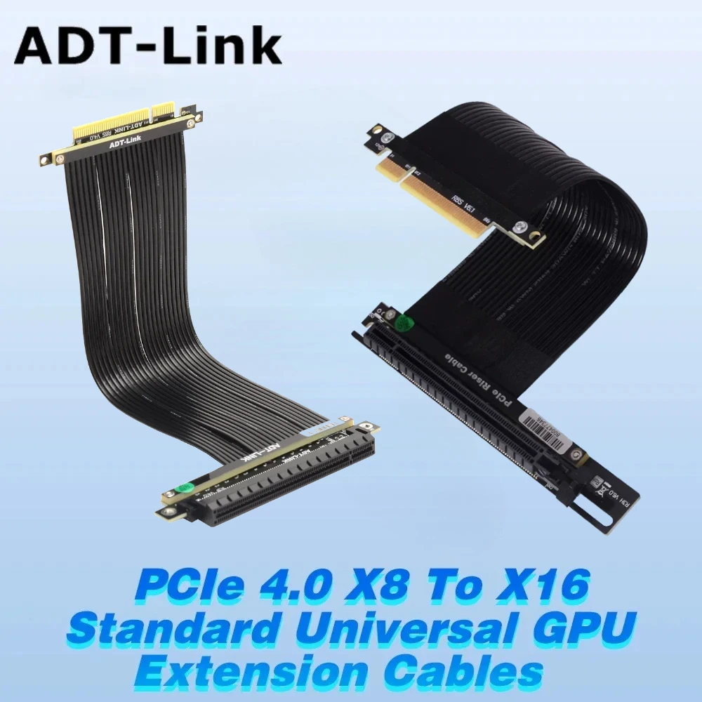

PCIe 4.0 X8 To X16 Standard Universal RTX 3060 GPU Extension Cables Riser PCI-E 4.0 8x 16x Gen 4 128G/bps for GTX3080ti RX5700xt