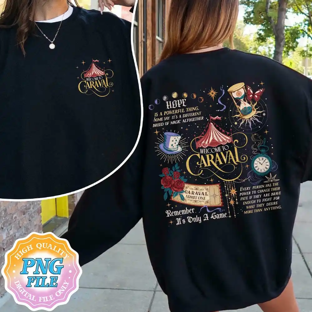 Women Remember It's Only Game Sweatshirt Caraval Series Bookish Two-sided Pullover For Fans For Women Y2K Unisex Top Streetwear