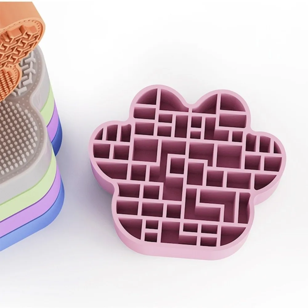 Cat Paw 2-in-1 Silicone Brush Cleaner Reusable Efficient Makeup Brush Cleaning Pad Universal Multifunctional