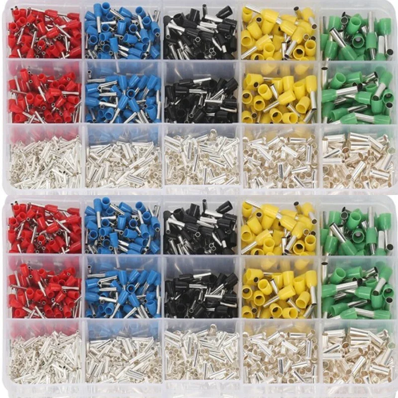 1640pcs VE Tubular Crimp Terminals,Wire Insulated Terminator,Block Cord End Connector,Electrical Tube Terminal