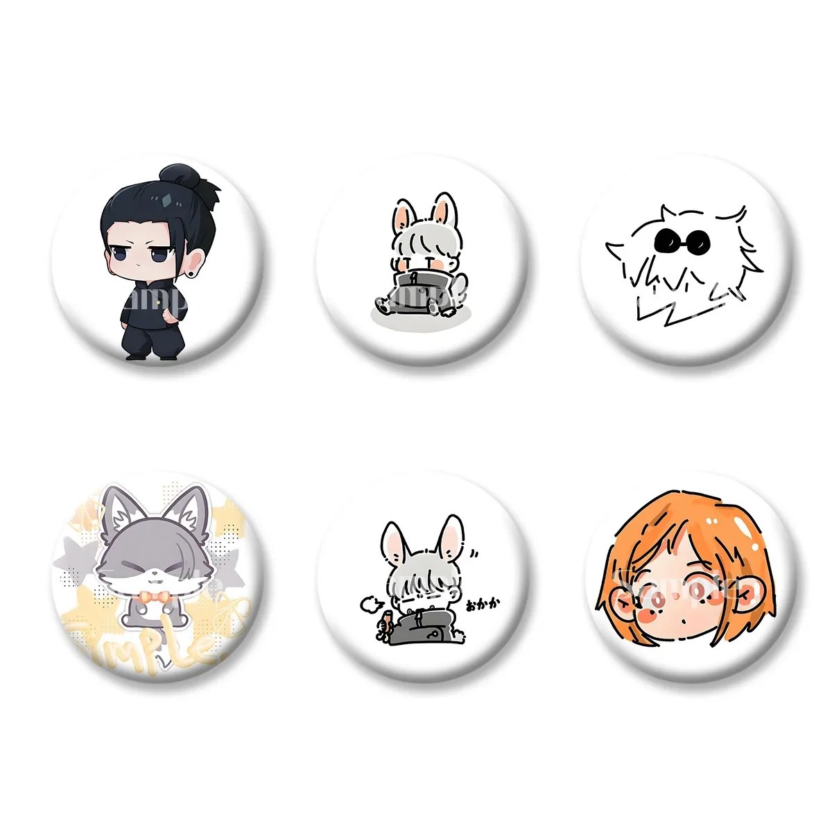 

Jujutsu Kaisen Itadori Yuji Gojo Satoru Flash Badge Keychains Makeup Mirror Fridge Magnet ACG Goods Anime Cartoon Peripherals