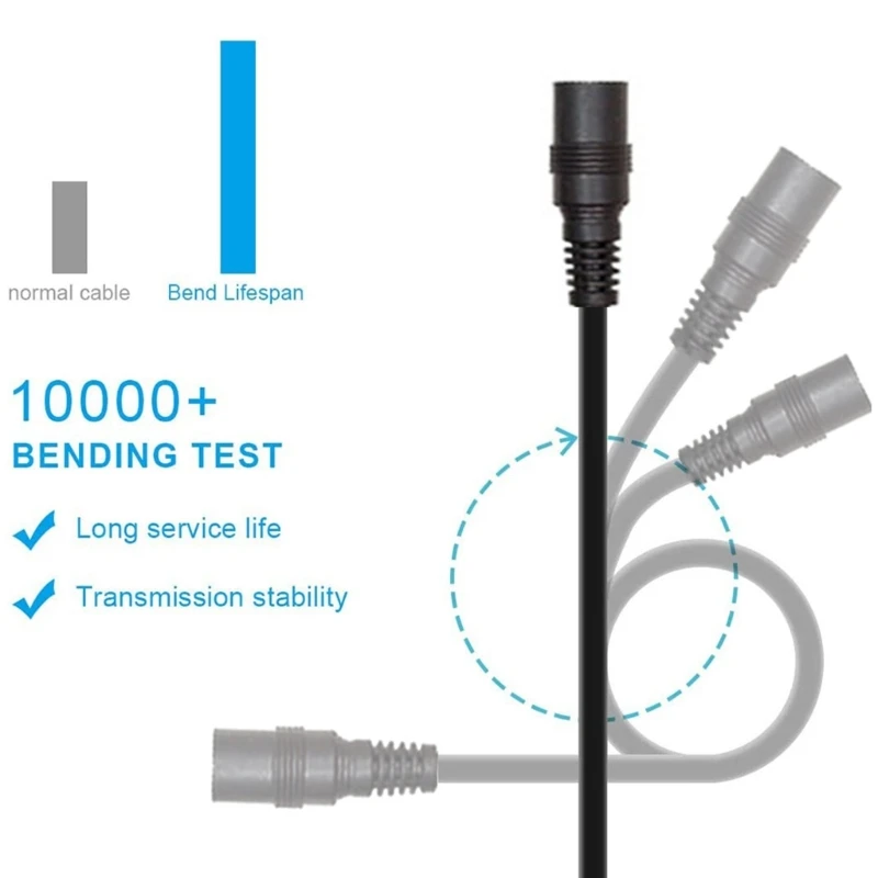 USB to DC5521 5V Power Cord DC5.5x2.1mm Charging Cable with 8 Interchangeable Connectors Tip Set 1M Cable Dropship