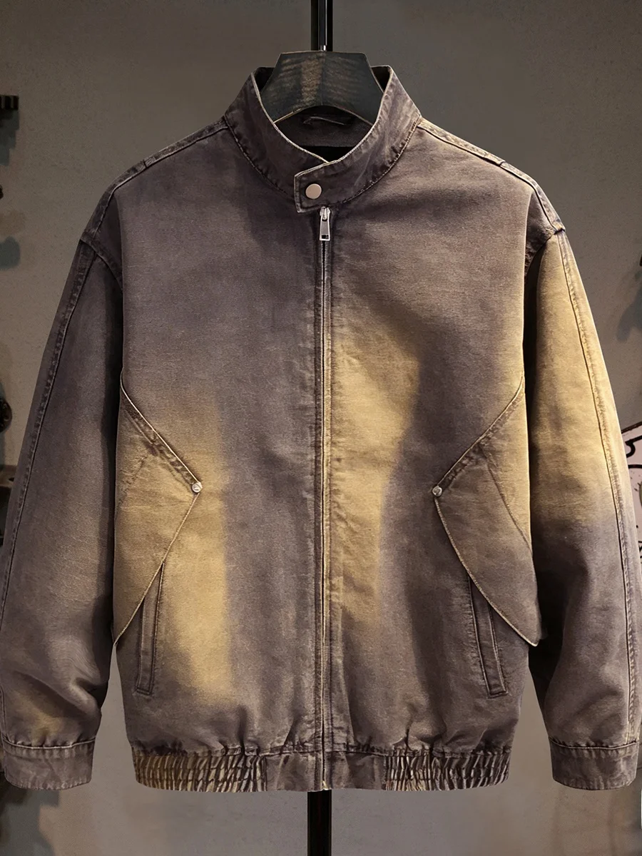 

Loose Casual Collar Jaet Men's New 2026 High Quali American Retro Pure Cotton Long Sve irt Outerwear