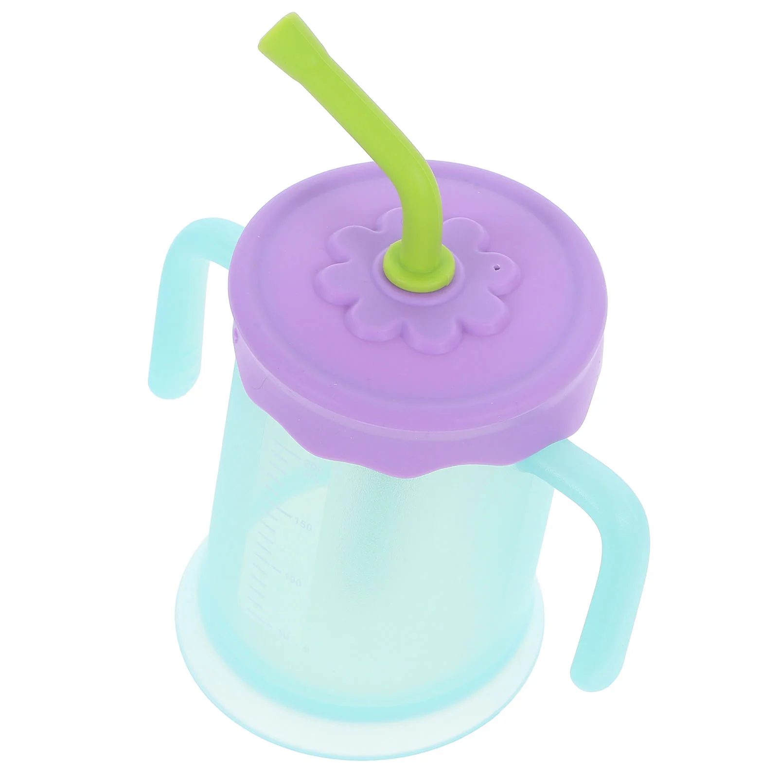 Anti-fall Learn Water Cup Baby Kids Cups Training with Straw Silica Gel