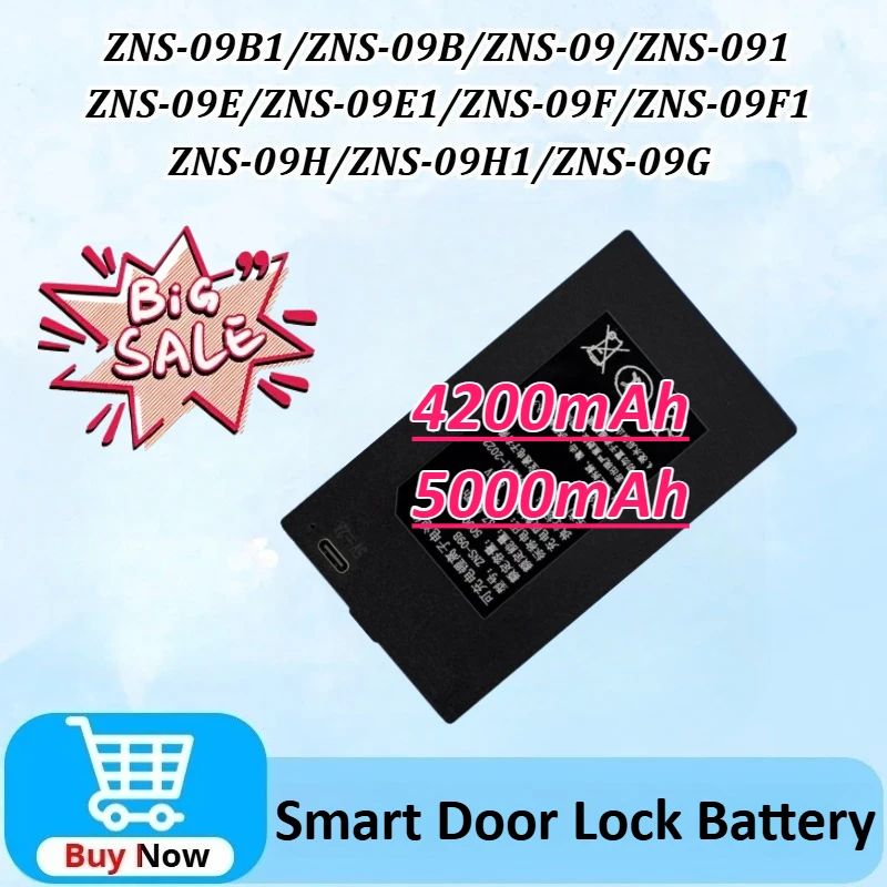 

Upgraded Smart Door Lock Battery for ZNS-09B ZNS-09 ZNS-091 ZNS-09F ZNS-09G ZNS-09F1 ZNS-09B1 ZNS-09E1 ZNS-09E High Quality