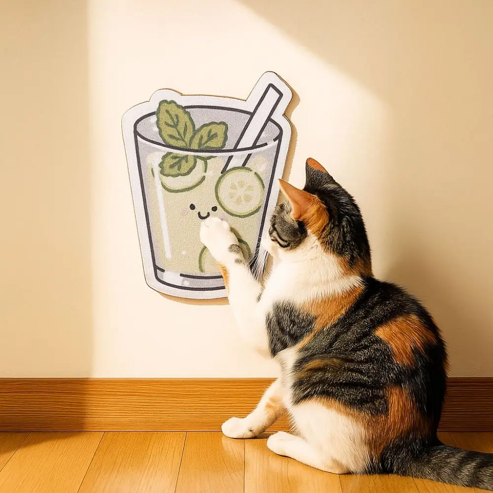 

Self-Adhesive Cat Scratcher Wear-Resistant Non Shedding Wall Scratching Pad Wall Mounted Cartoon Cat Scratching Pad Sticker