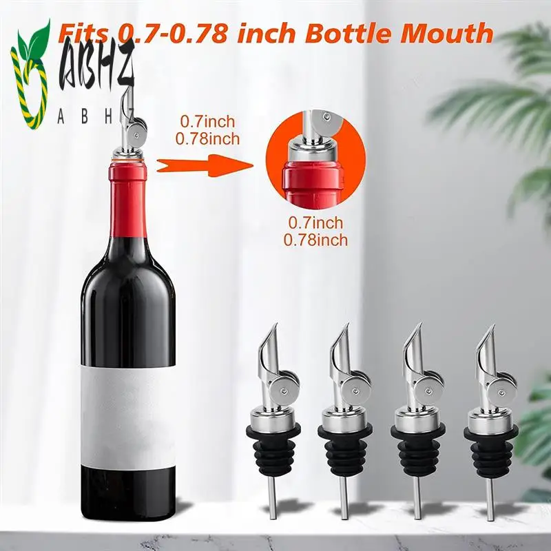 

ABHZ-12PCS Stainless Steel Liquor Bottle Pourers, Auto Flip Olive Oil Spou Alcohol For About 3/4Inch Bottle Mouth Gold Reusable